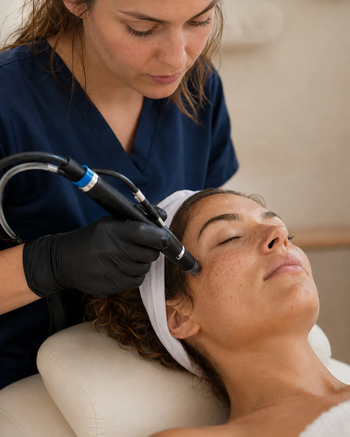 Soin Hydrafacial — entretien mensuel post-laser