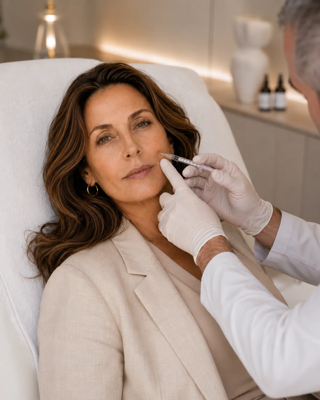 Injection esthétique mesurée au centre Dermelia, dans un cadre médical